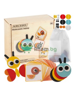 Пъзел геометрични фигури логически животни